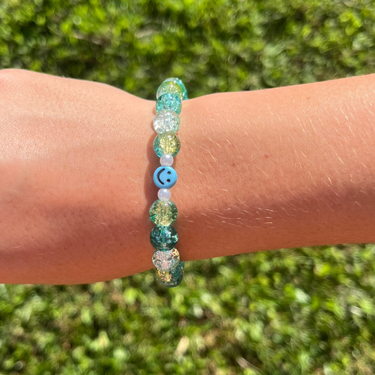 Smiley Bracelet- Teal